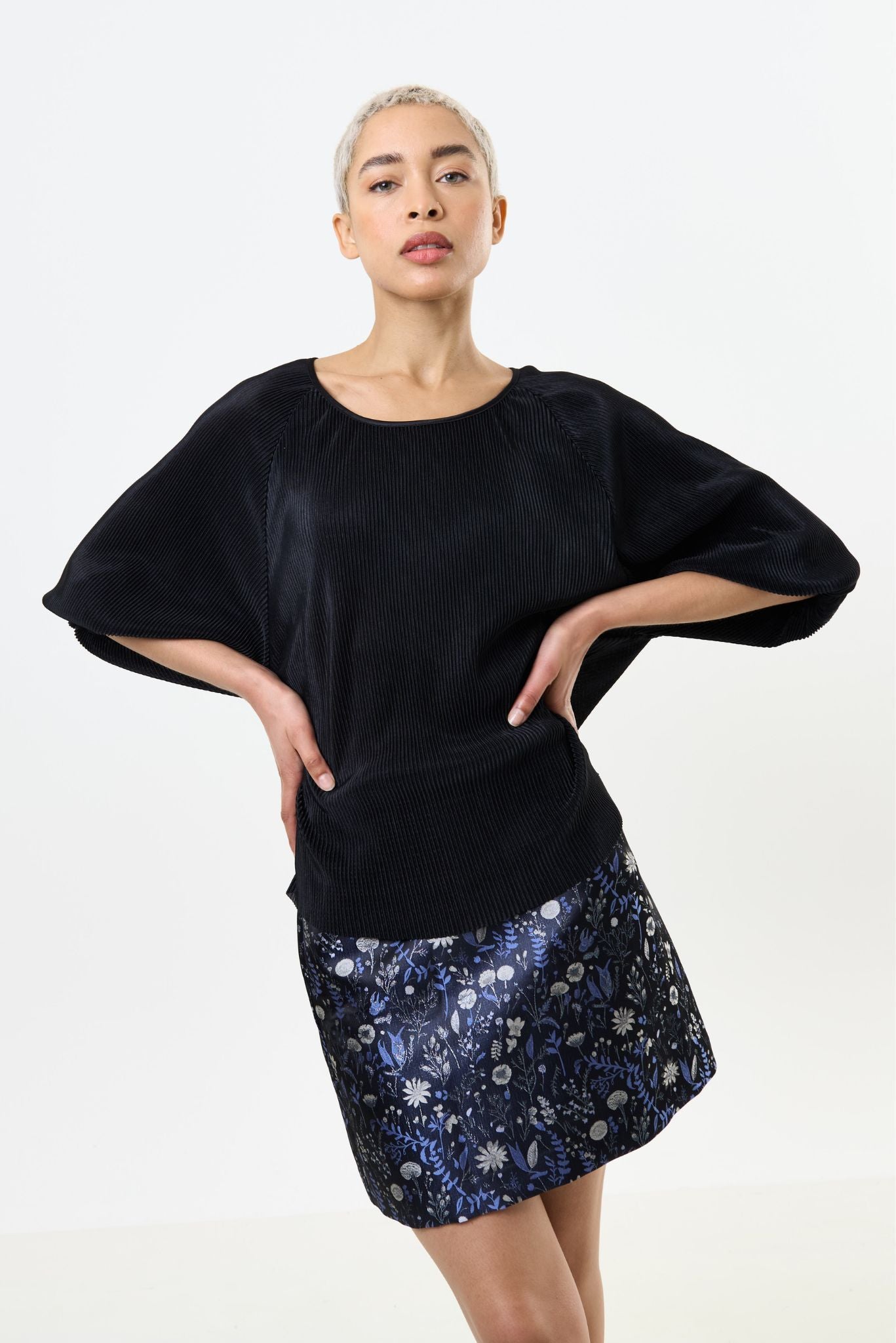 Aubin Magic Forest Jacquard Mini Skirt - Blue