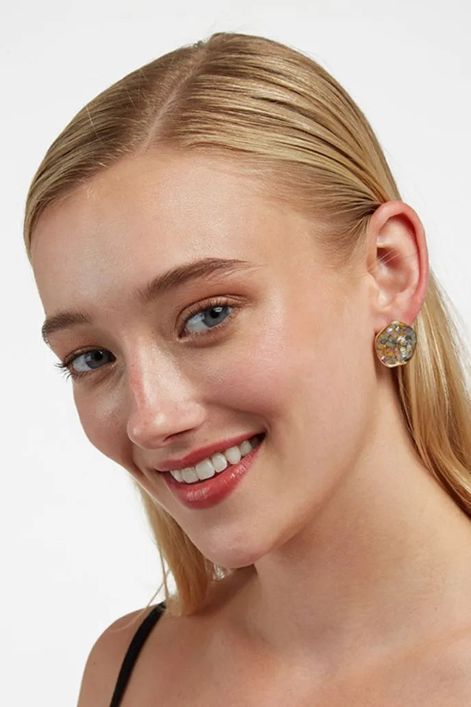 Perida Inlayed Stud Earrings