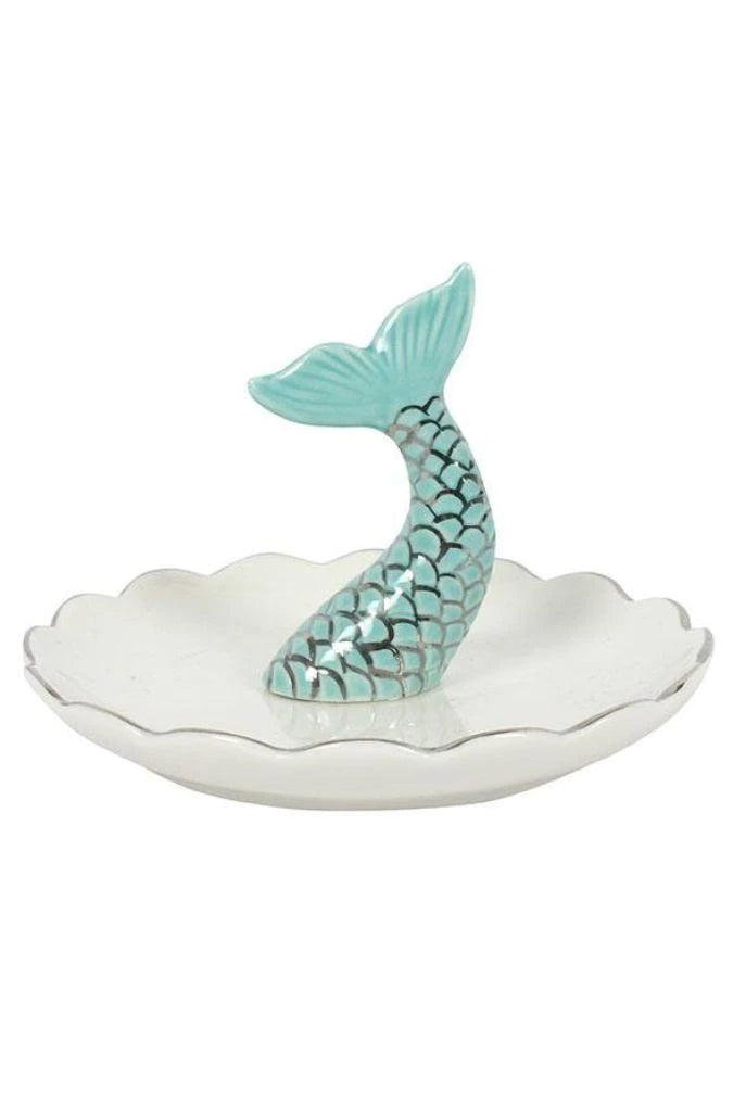 Blue Mermaid Tail Jewellery Holder - Styled