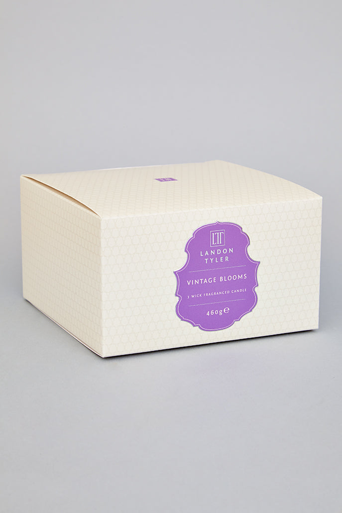 Vintage Blooms 3 Wick Candle - Styled