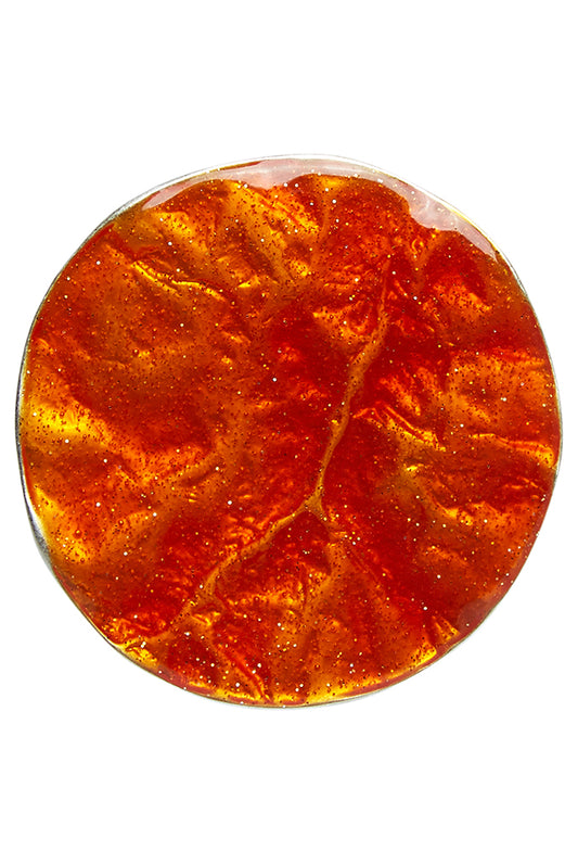 Wren Large Golden Orange Enamelled Ring