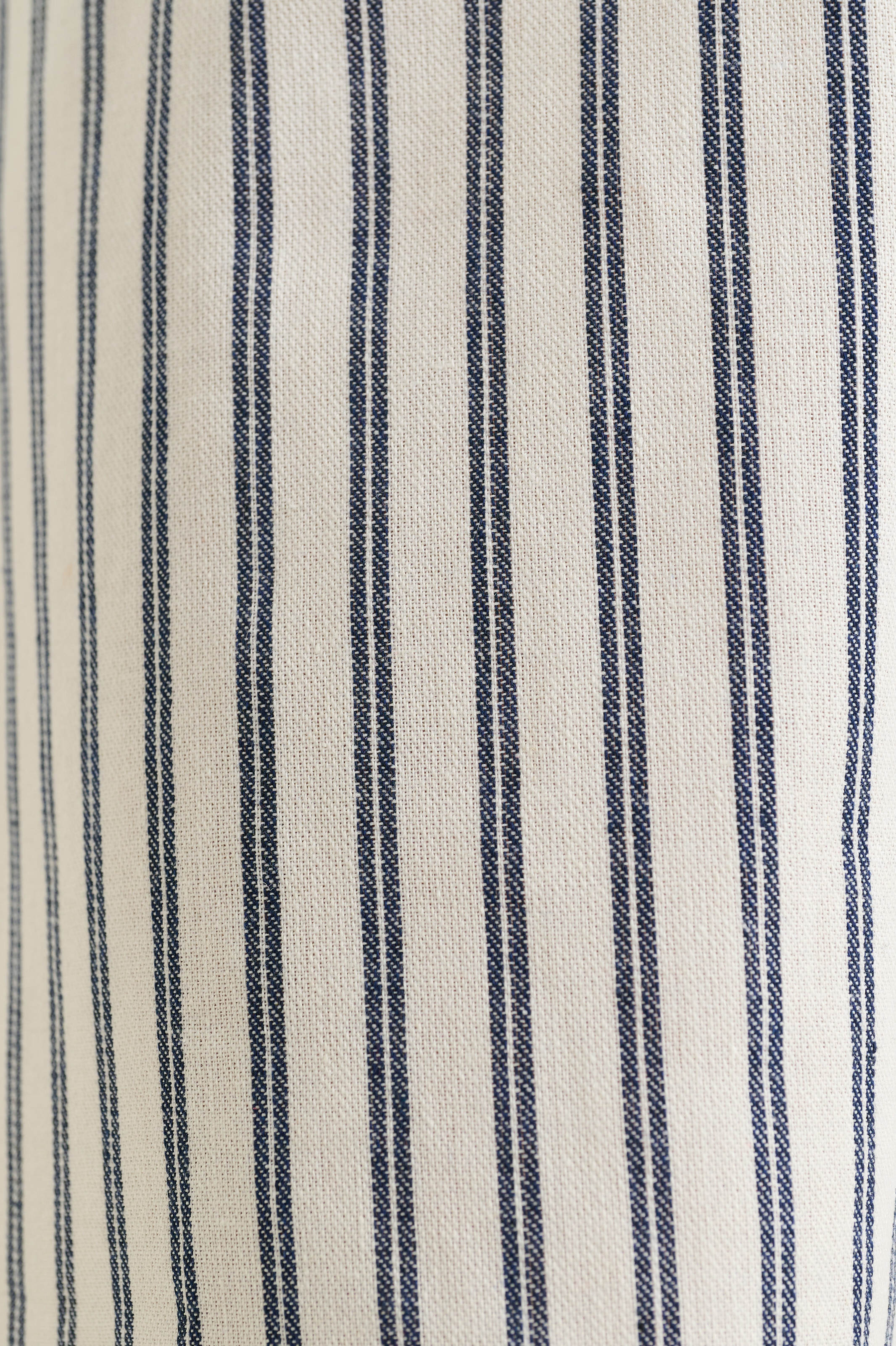 Tilde Ticking Stripe Straight Cut Trouser - White & Navy - Detail 4