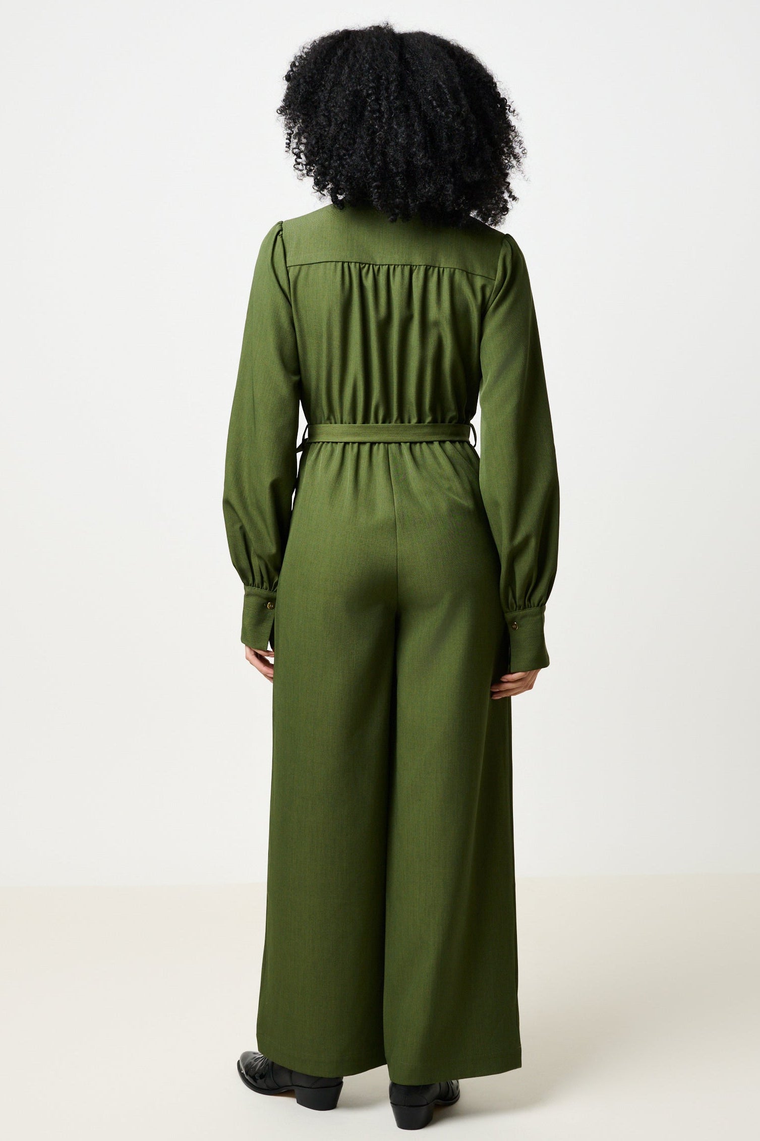 Yves Long Sleeve Jumpsuit - Moss Green