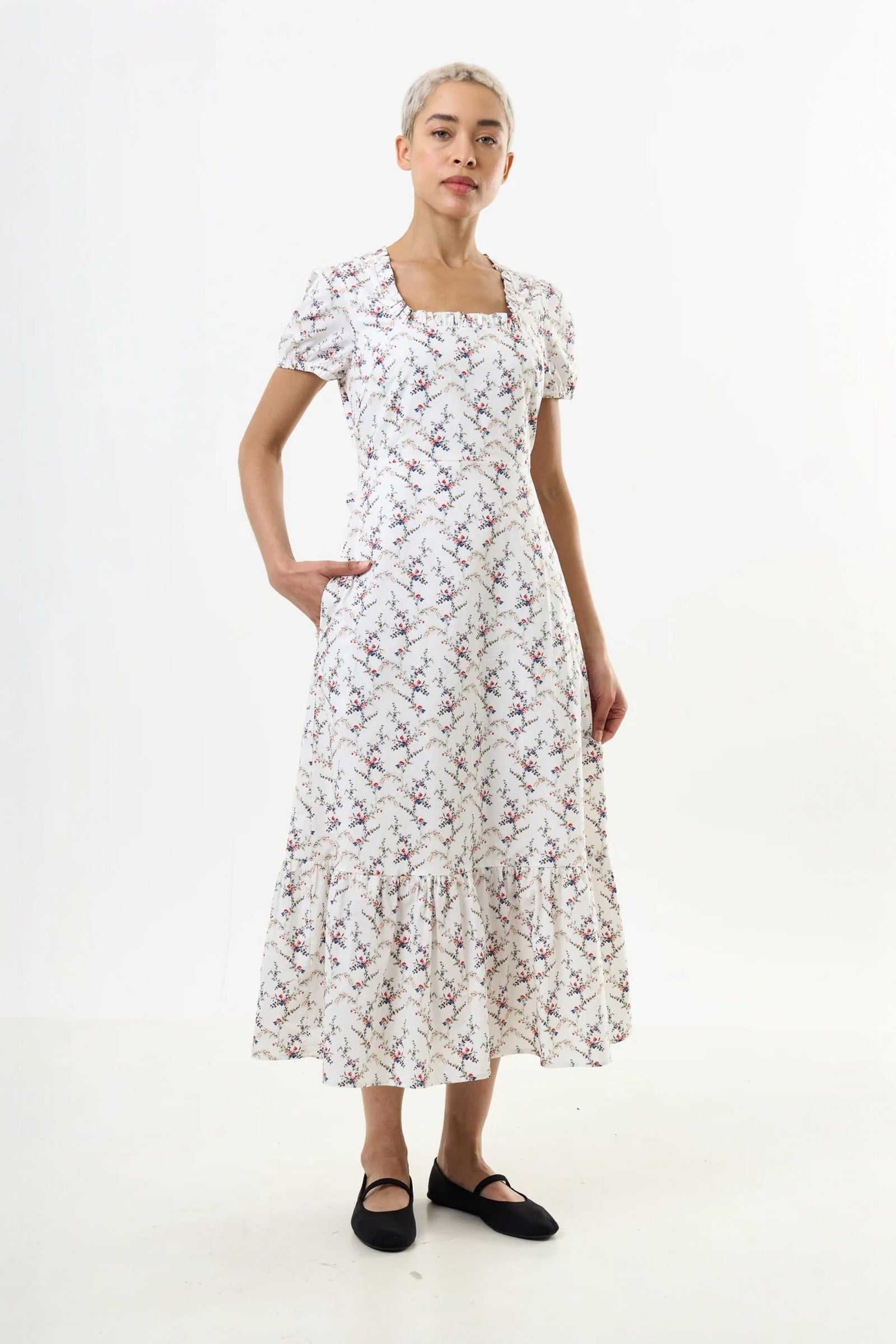 Elois Regency Print Empire Waist Midaxi Dress