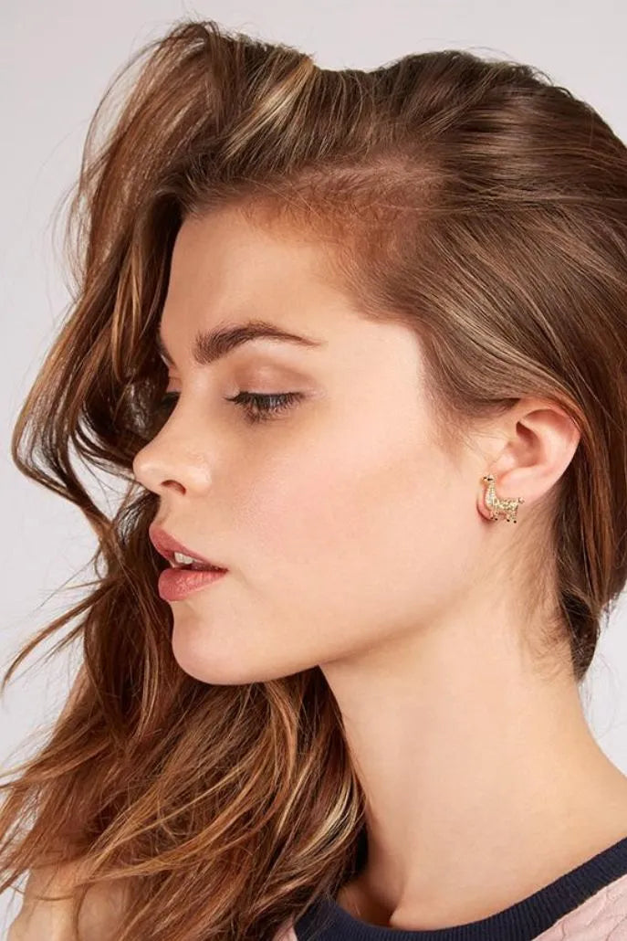 Camilla Llama Gold Stud Earrings
