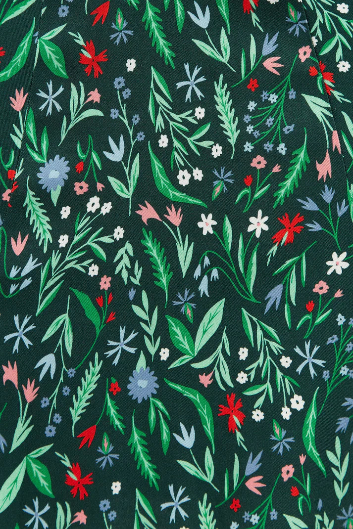 Louche Melly Folk Floral Print Long Sleeve Button Through Mini Dress