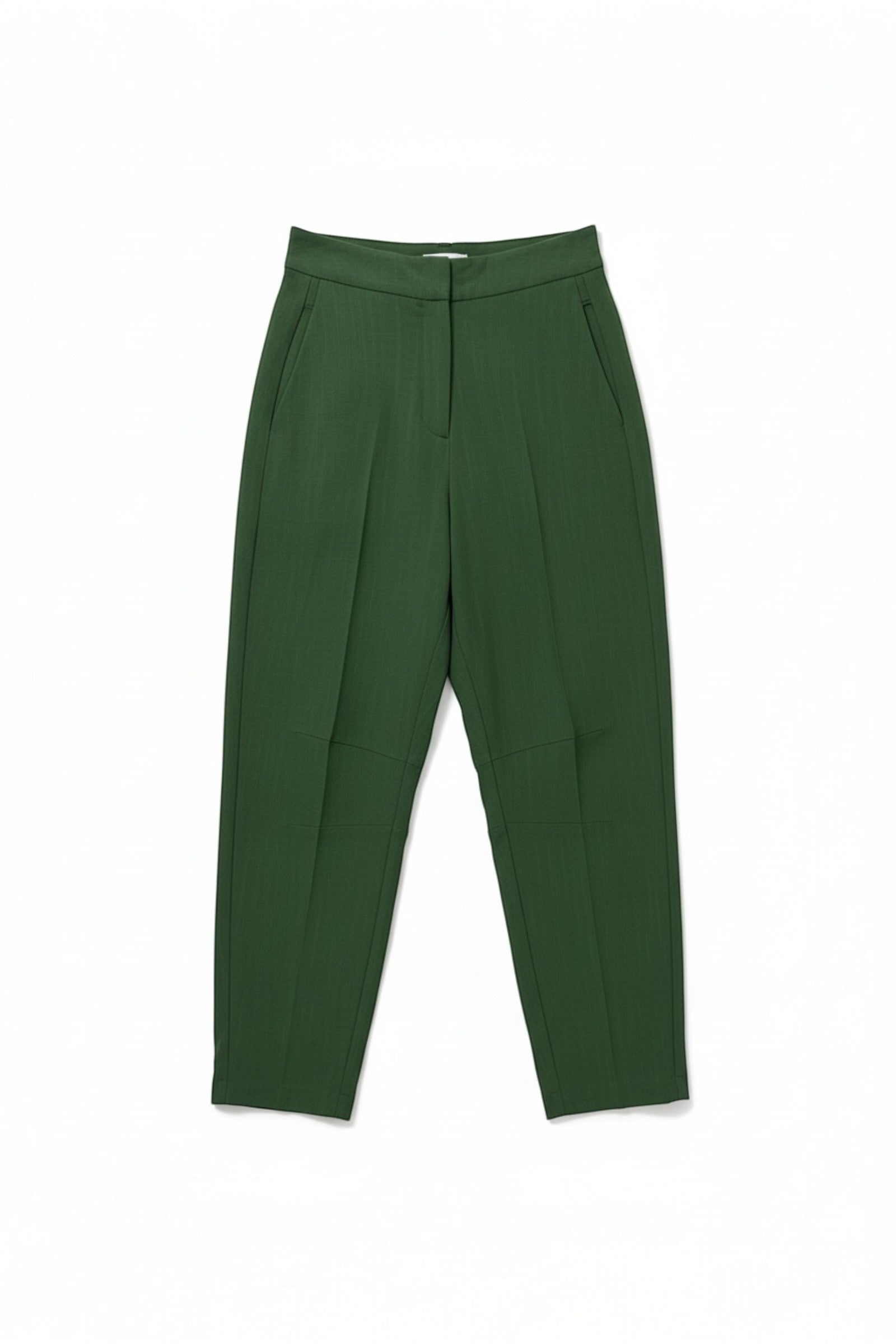 Sutton green linen mix barrel trousers with elasticated back waist and pockets.