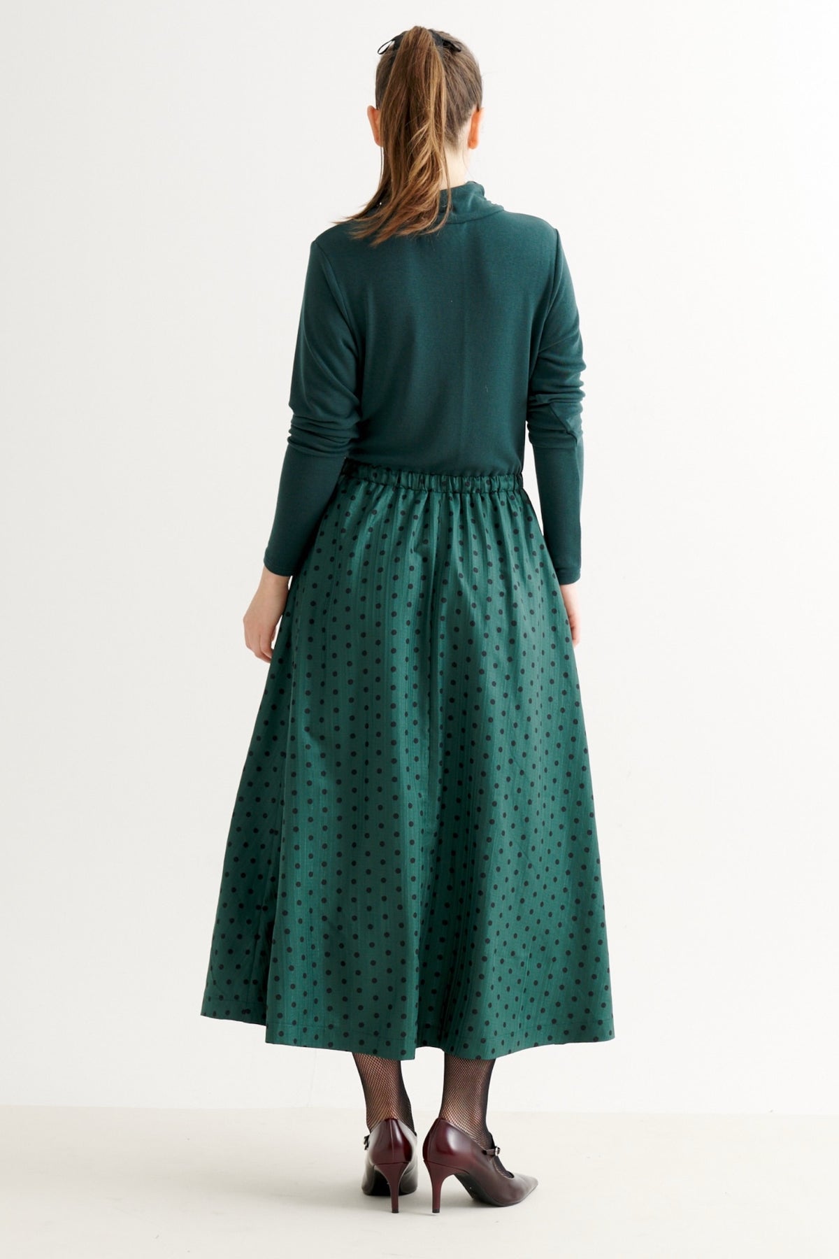 Lyra Spot Dress - Forest Green