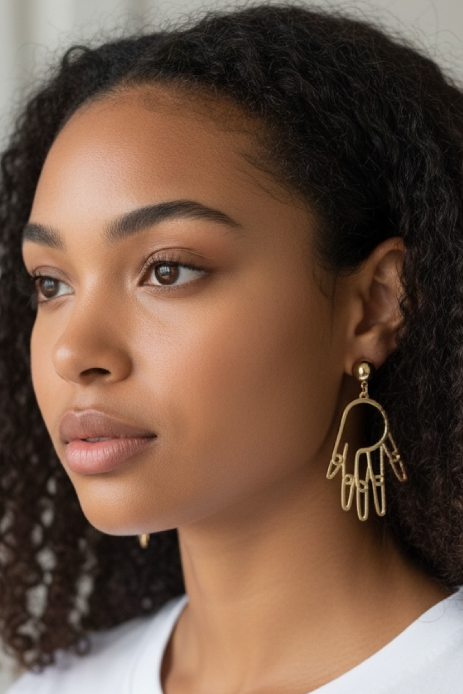 Manuela Gold Hand Pendant Earrings