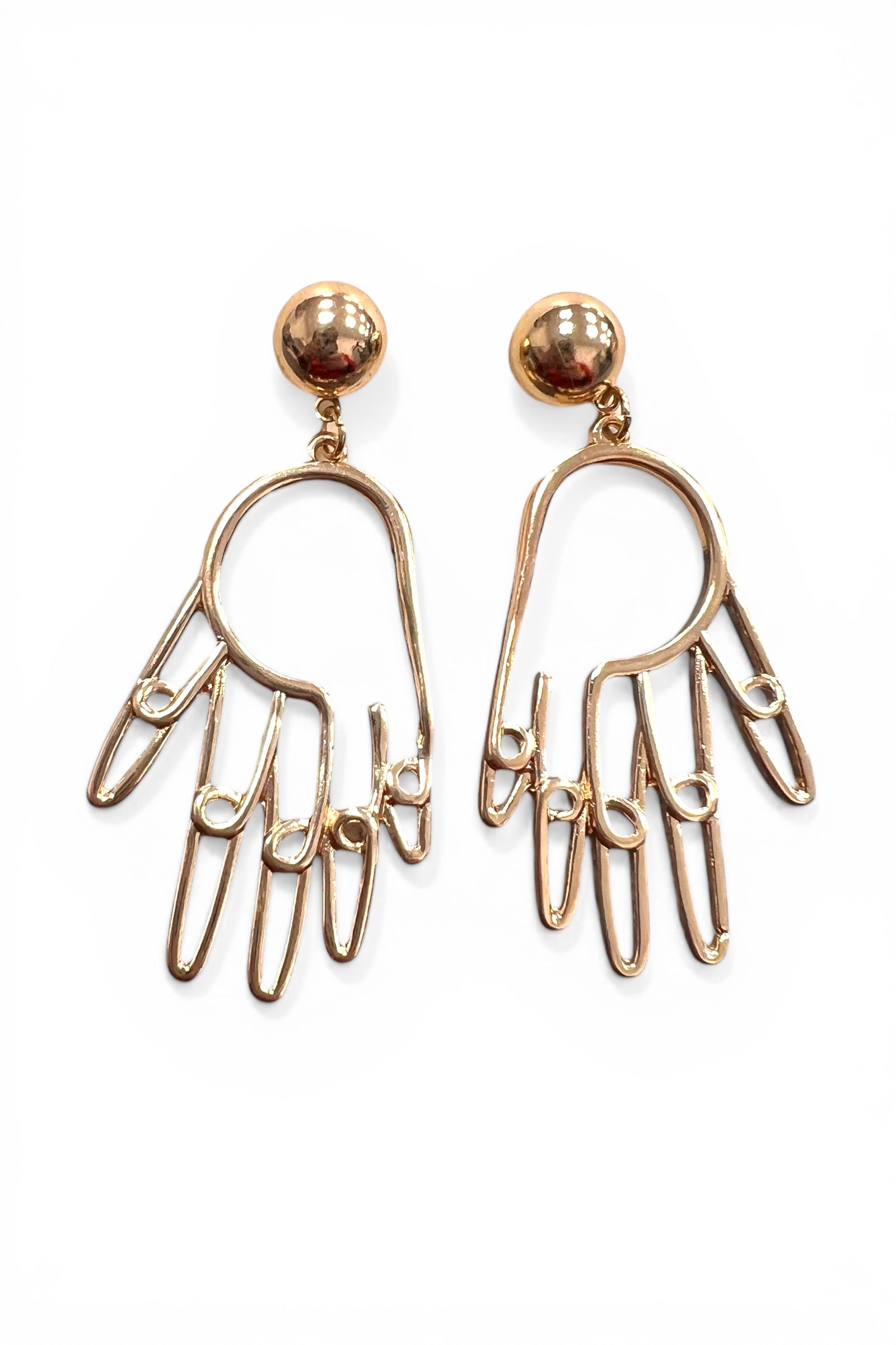 Manuela Gold Hand Pendant Earrings
