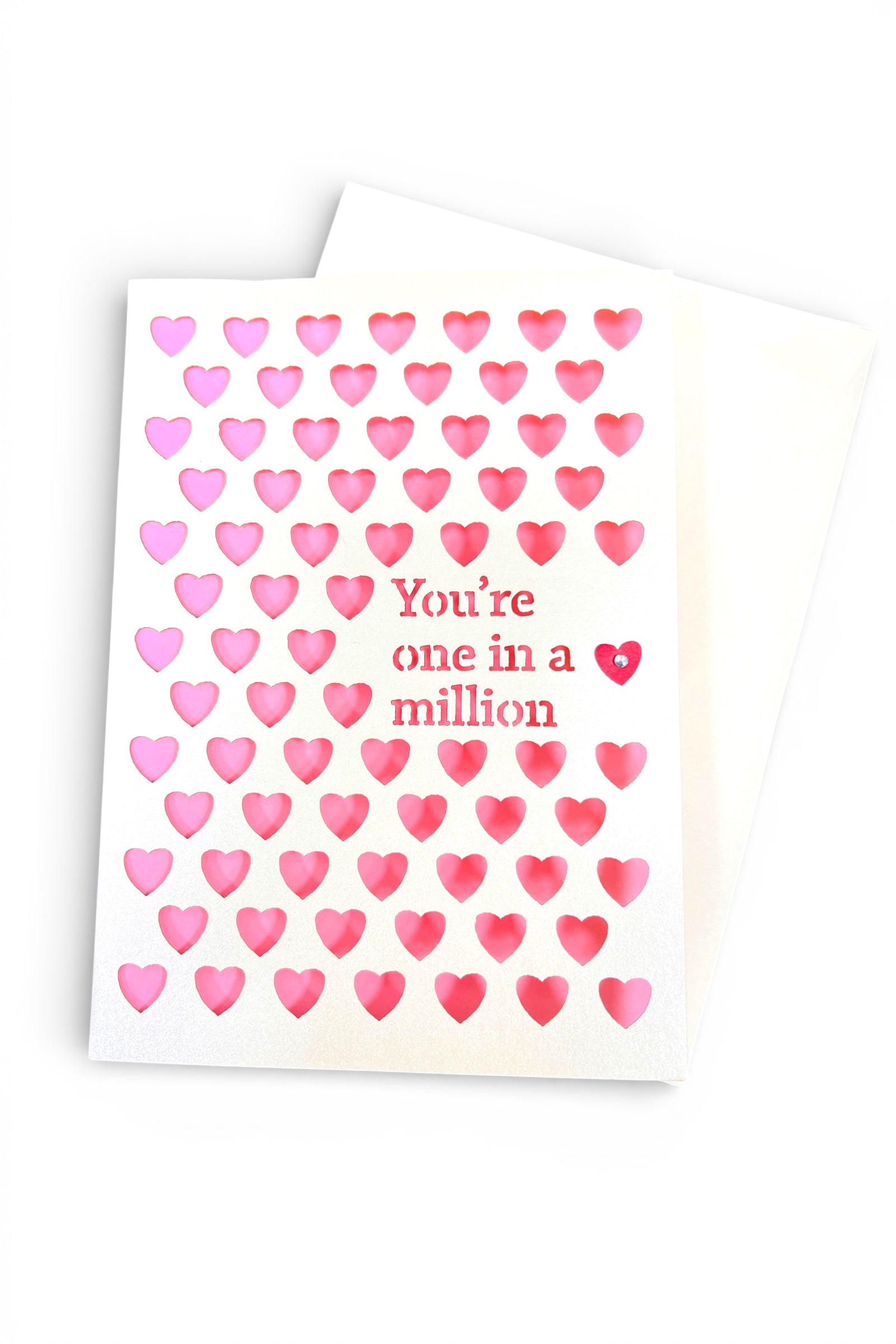 Your One In A Million Cutout Hearts Card