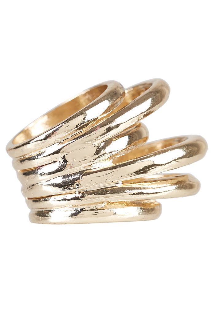 Skylar Multi Layer Gold Ring - Styled