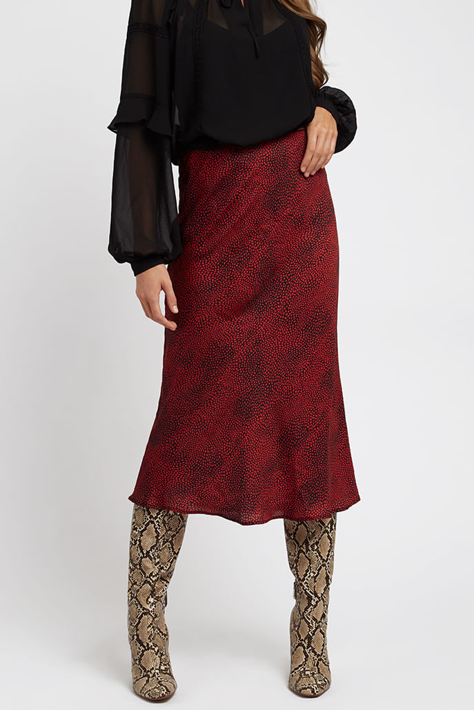 Louche Tehani Fleck Bias Midi Skirt