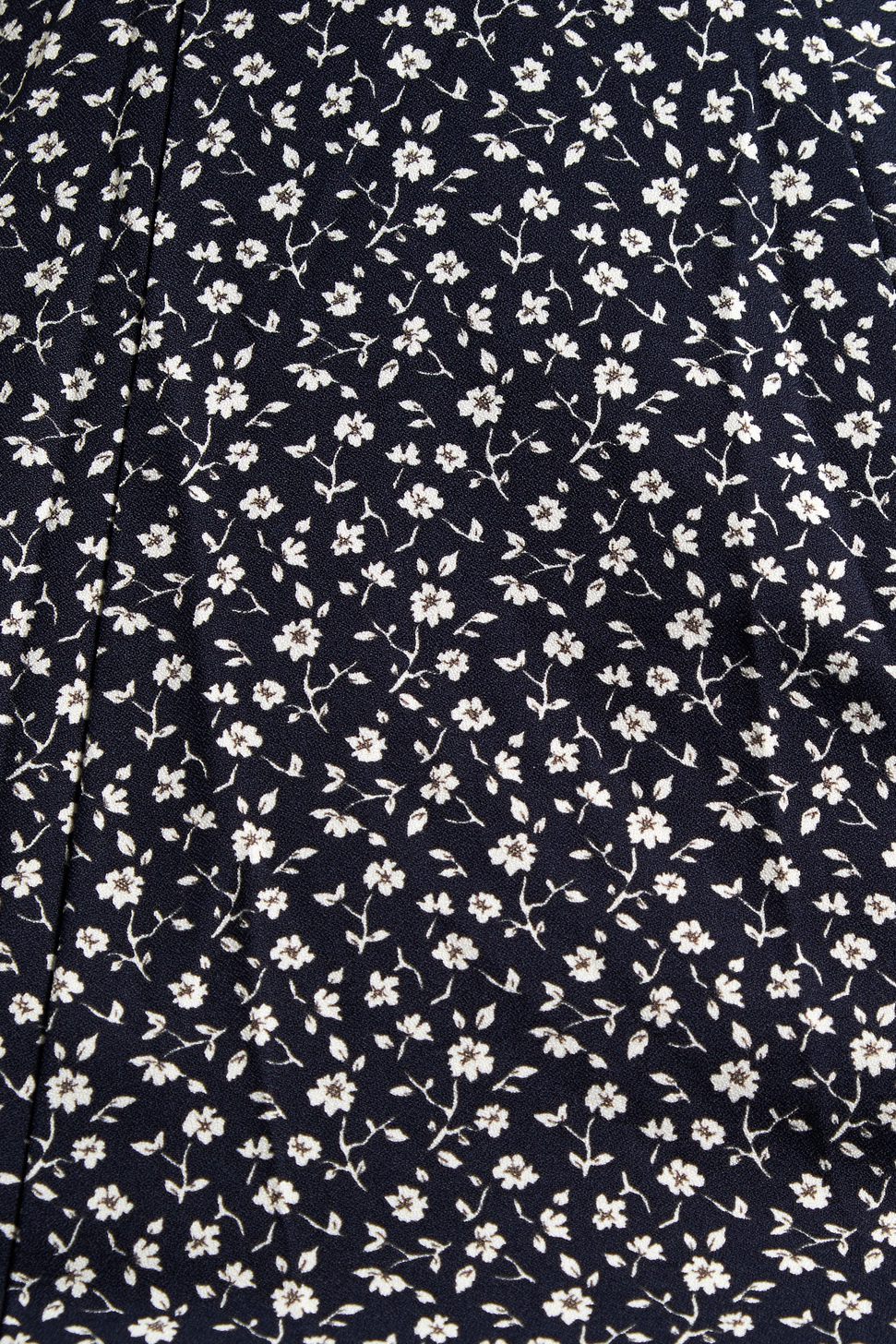 Cathleen Mini Forget Me Not Print Tea Dress Navy