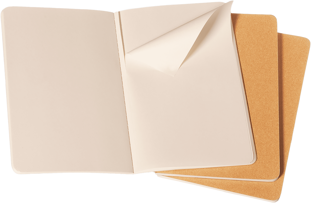Moleskine Set of 3 Pocket Plain Kraft Journals