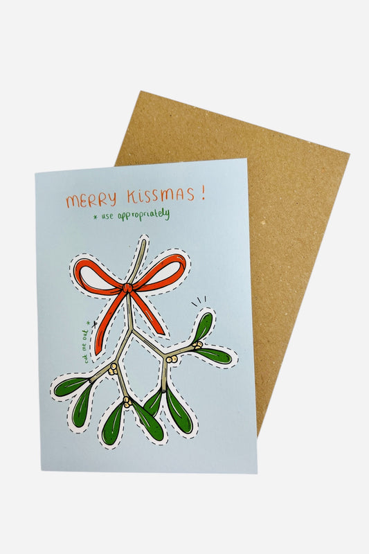 Merry Kissmas Mistletoe Card