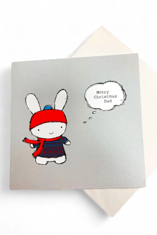 Merry Christmas Dad Bunny Card