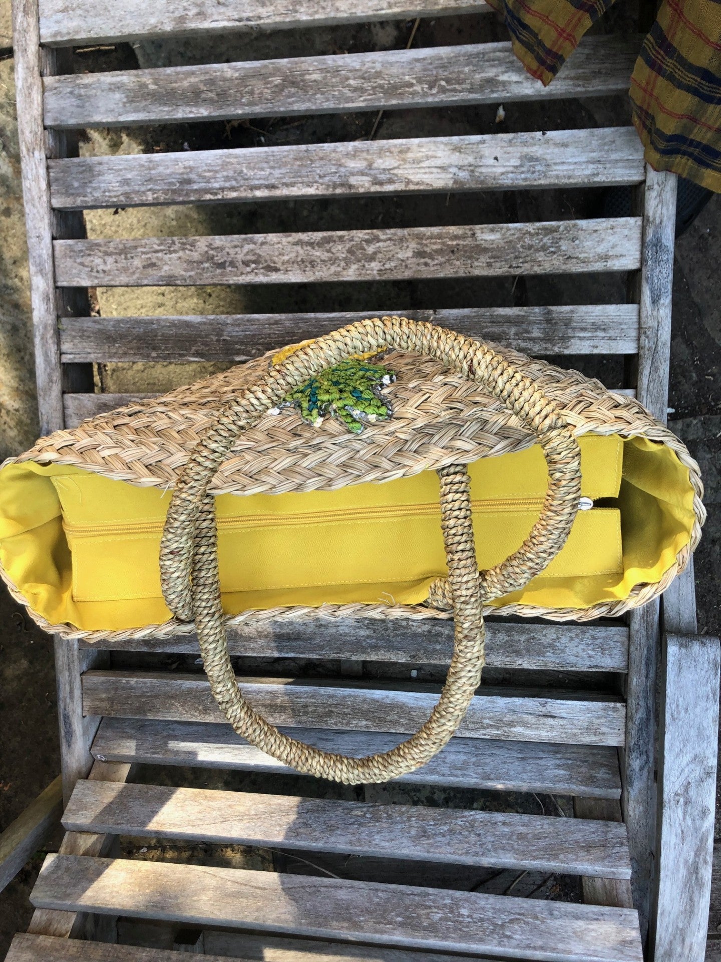 Louche Tilde Straw Bag With Pineapple - Detail 3