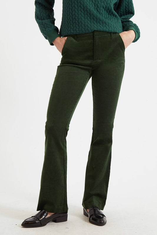 Jayelyn Baby Cord Flared Trouser - Forest Green