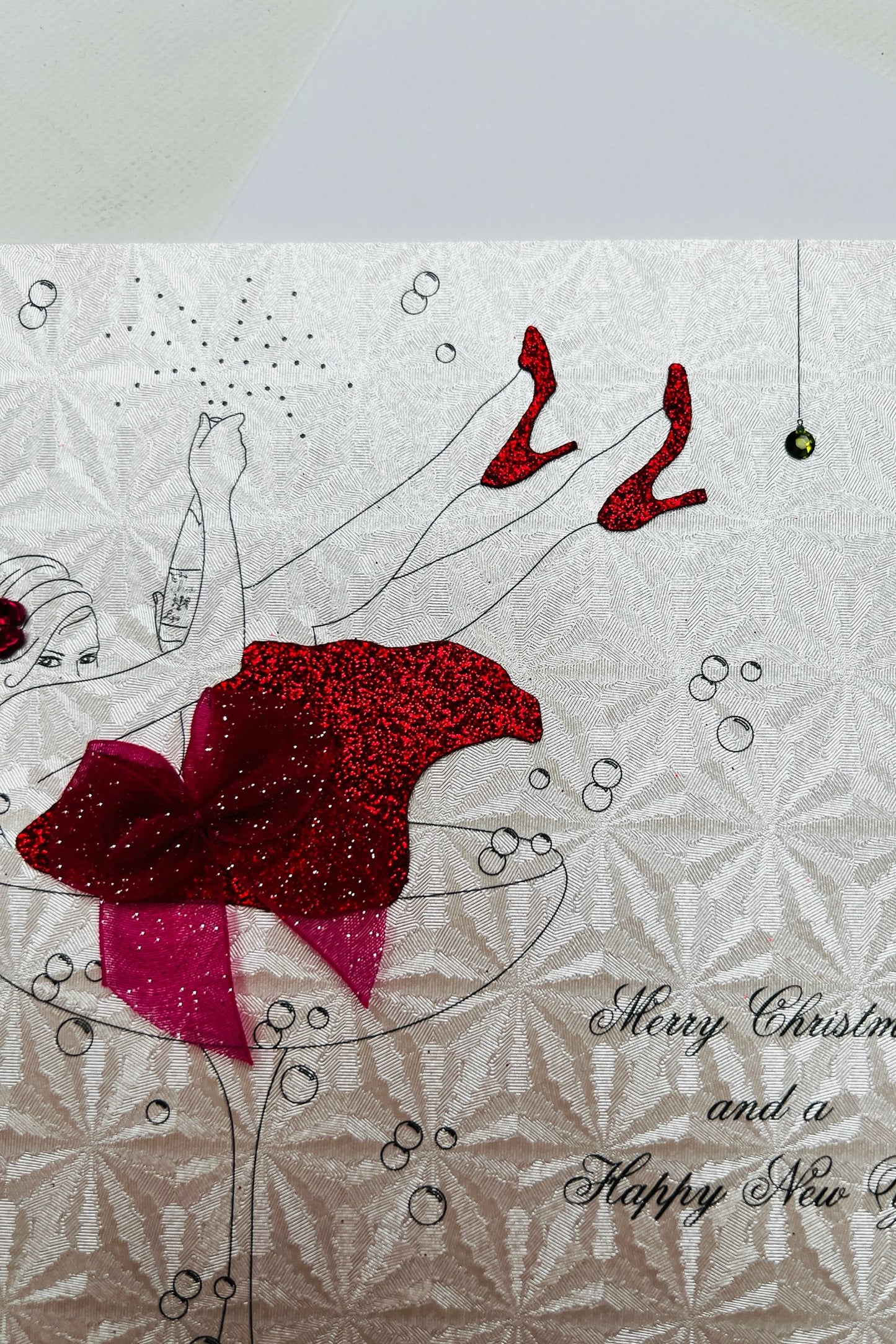 Merry Christmas Champagne Glass Card