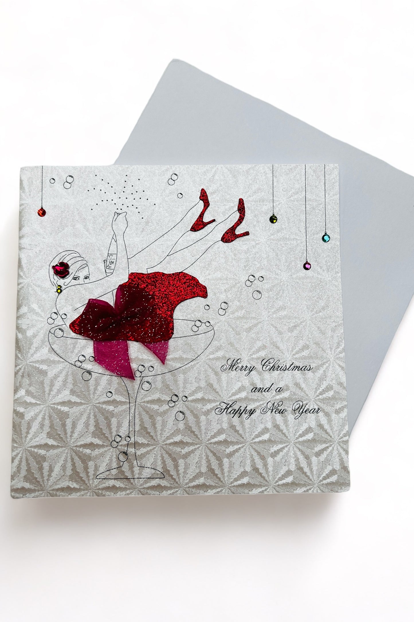 Merry Christmas Champagne Glass Card