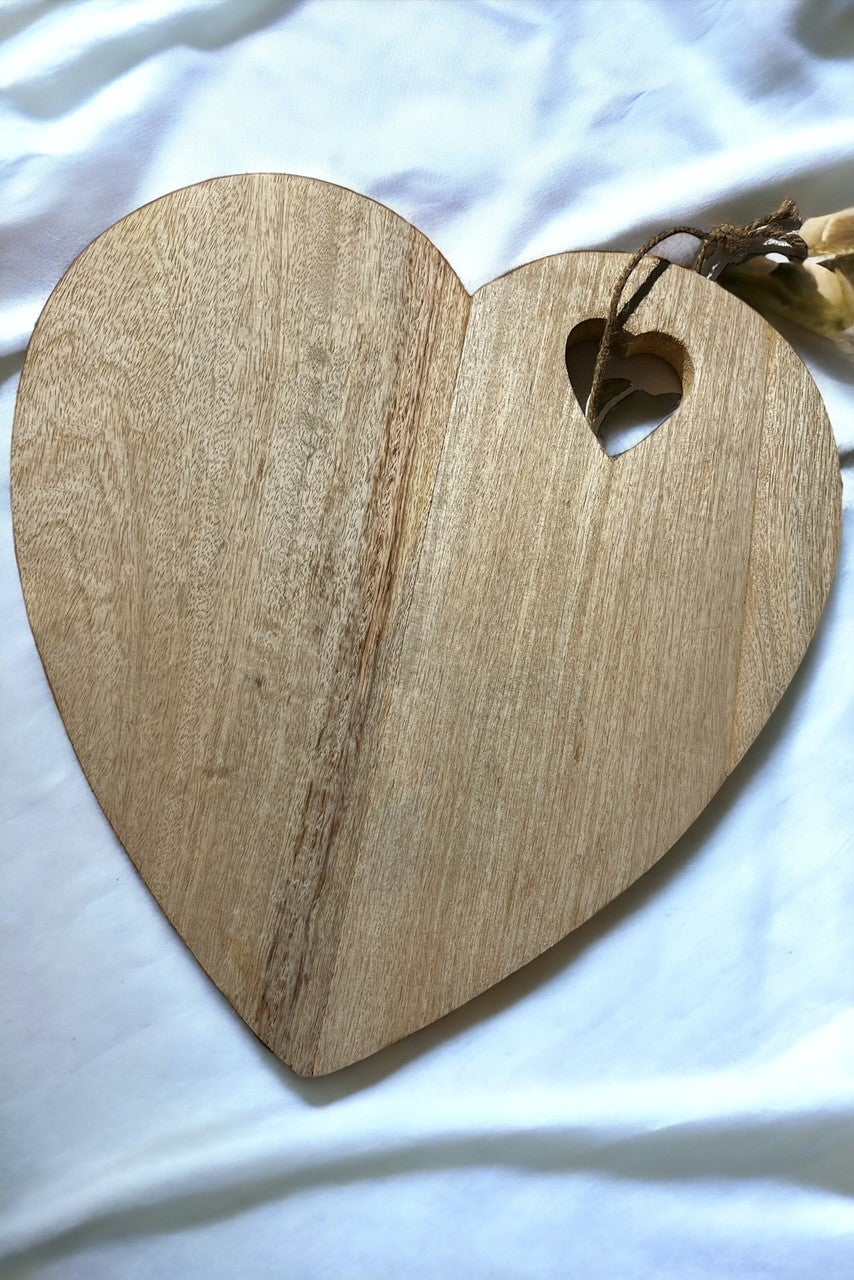Large Heart Shaped Wooden Chopping Board