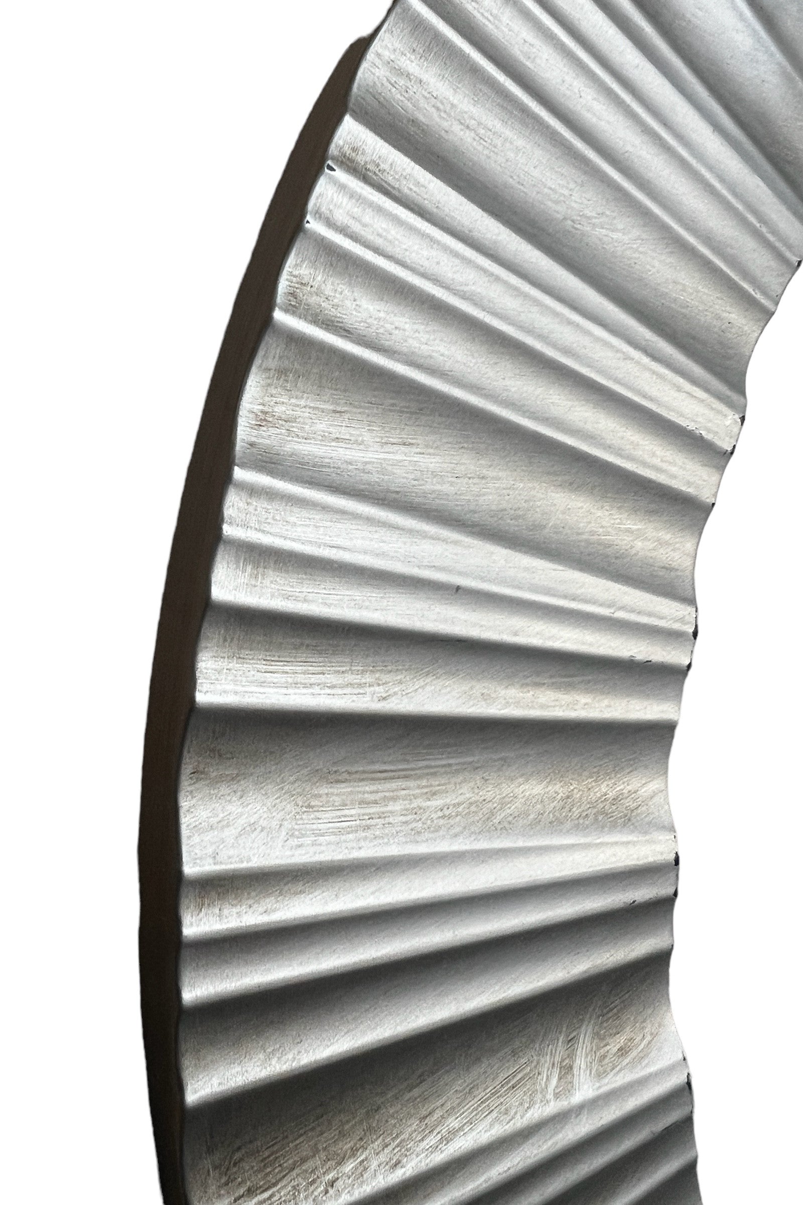 Large Silver Rib Framed Mirror