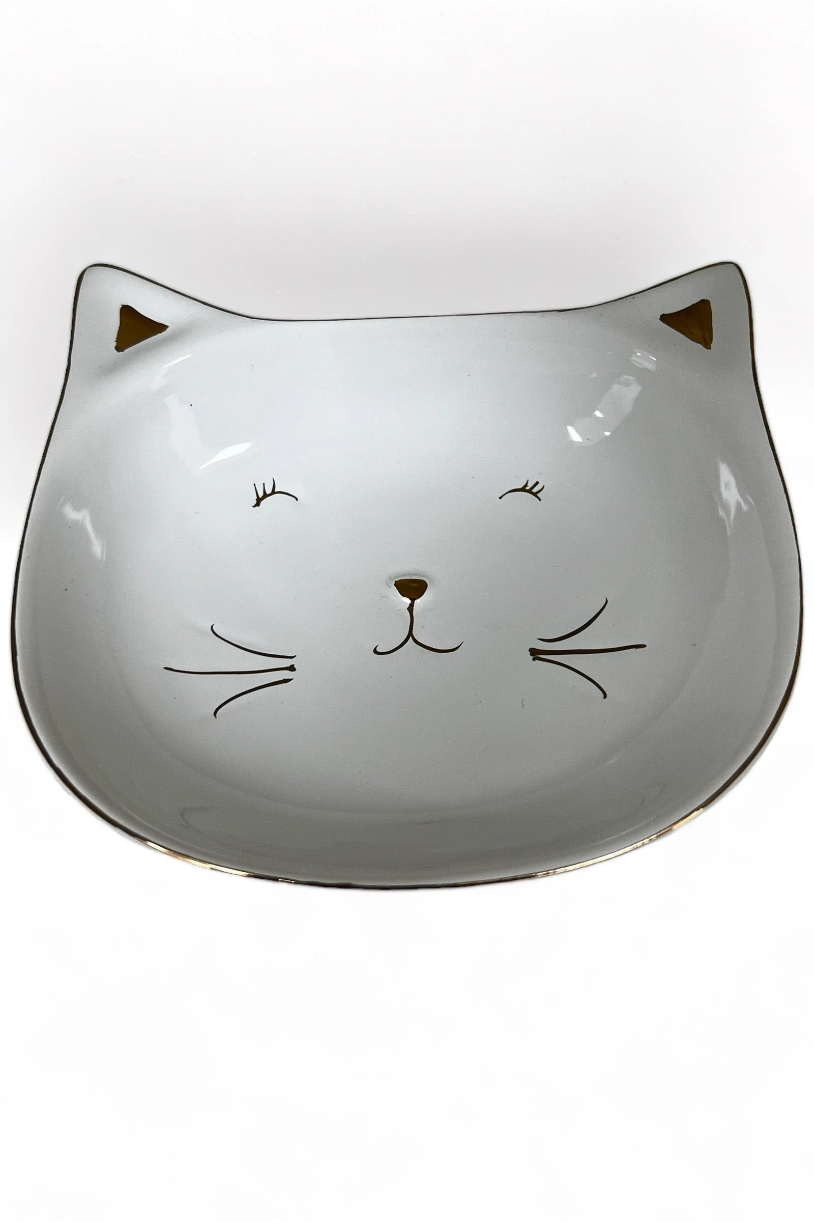 White Cat Ceramic Trinket Dish