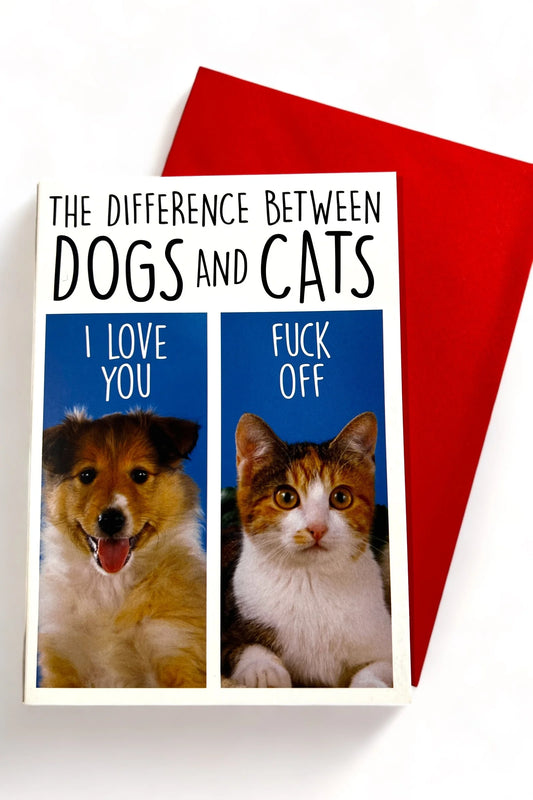 Difference Between Dogs and Cats Card