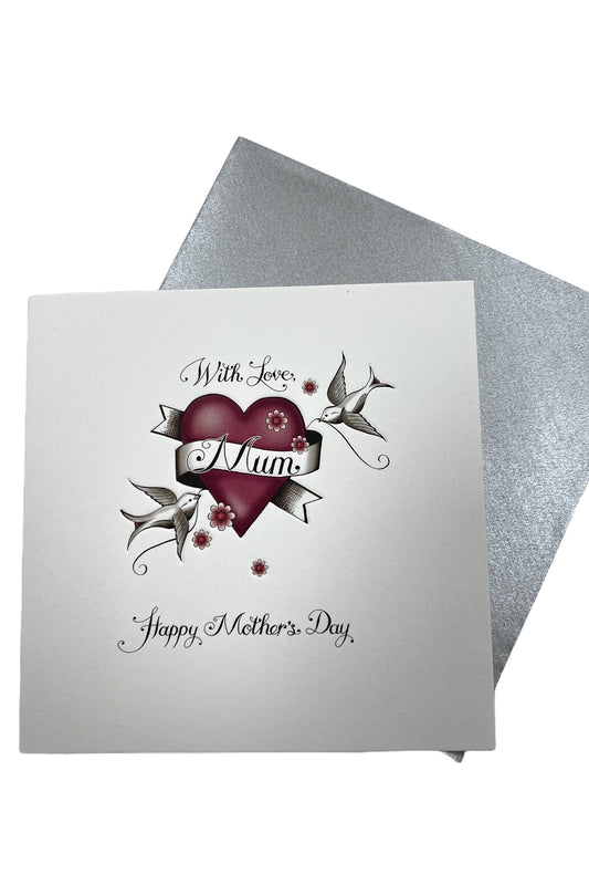 With Love Mother's Day Heart Card