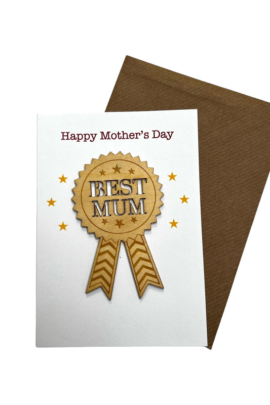 Best Mum Badge Mother's Day Card