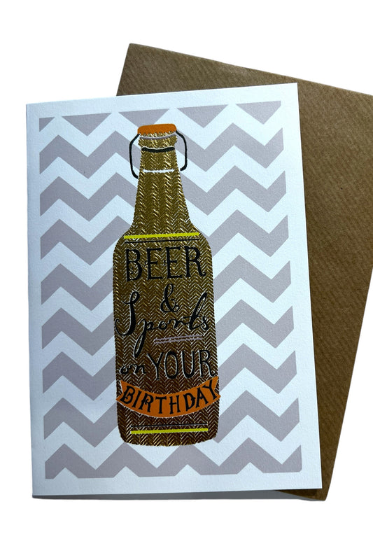 Beer and Sports Birthday Card