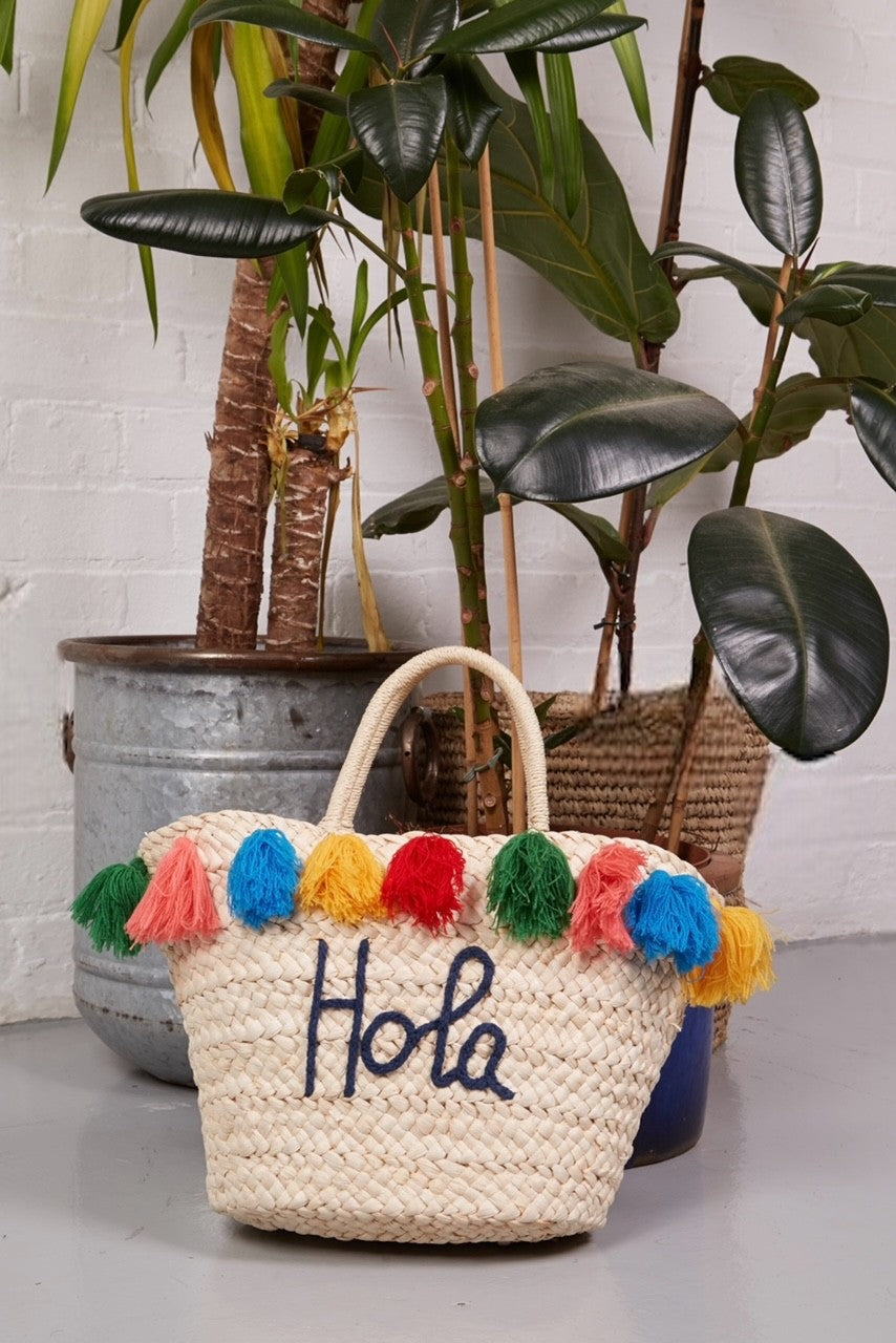 Hola Tassel Straw Bag - Styled