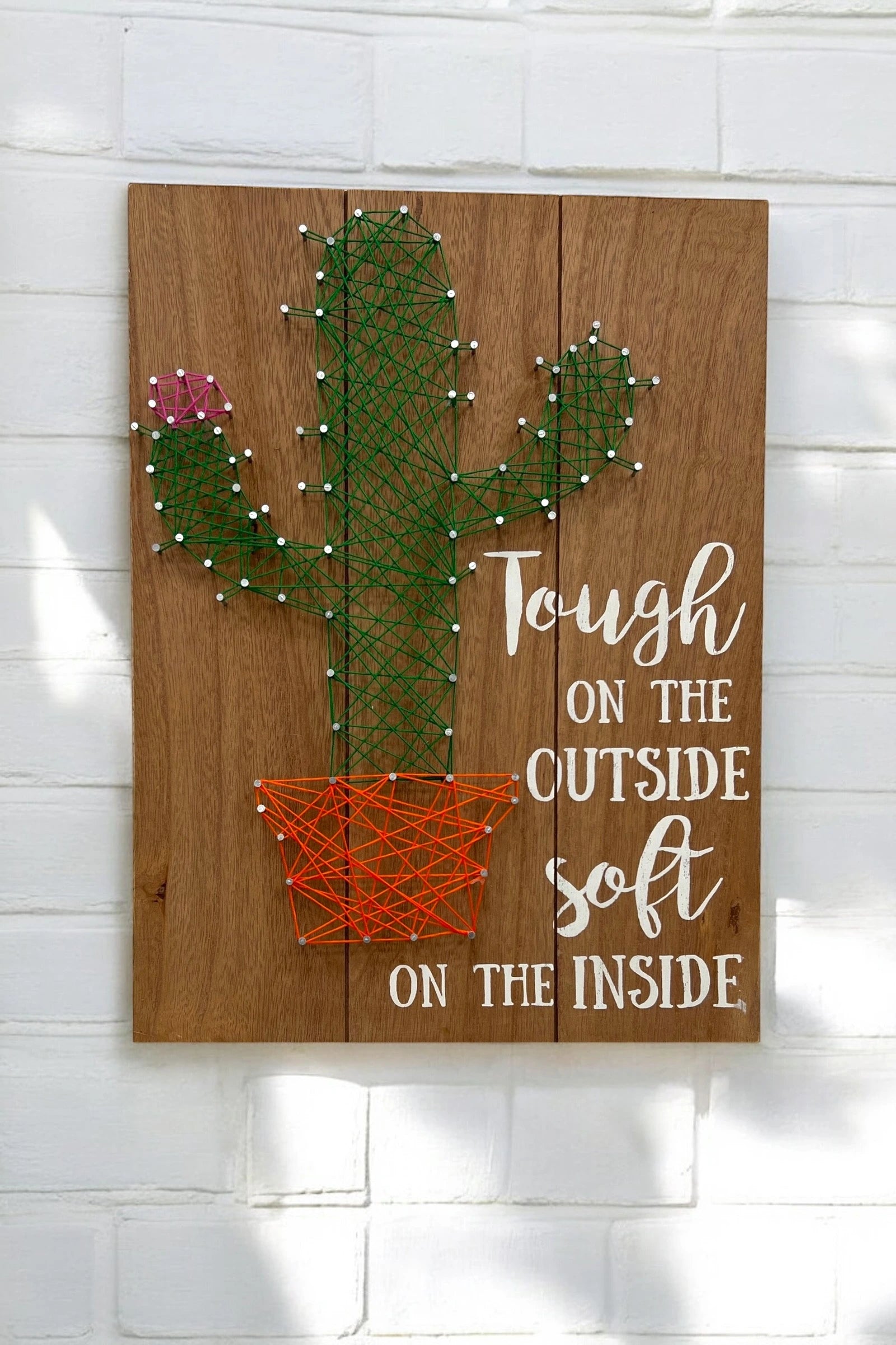 Cactus Design Wooden Panel