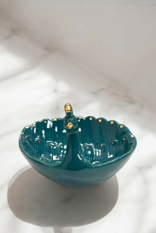 Peacock Ceramic Trinket Tray