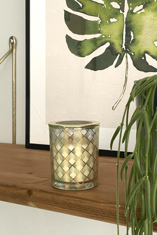 Gold Geometric Deco Candle