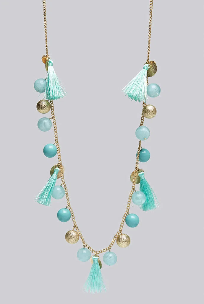 Laura Tassel And Bead Necklace - Gold