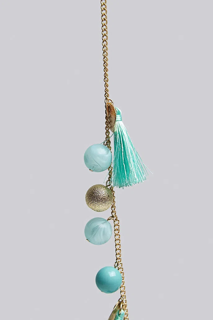Laura Tassel And Bead Necklace - Gold - Styled