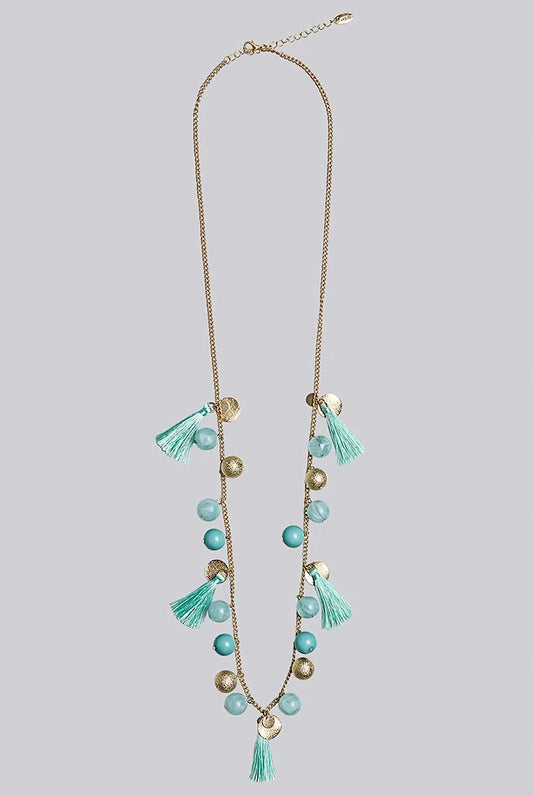 Laura Tassel And Bead Necklace - Gold