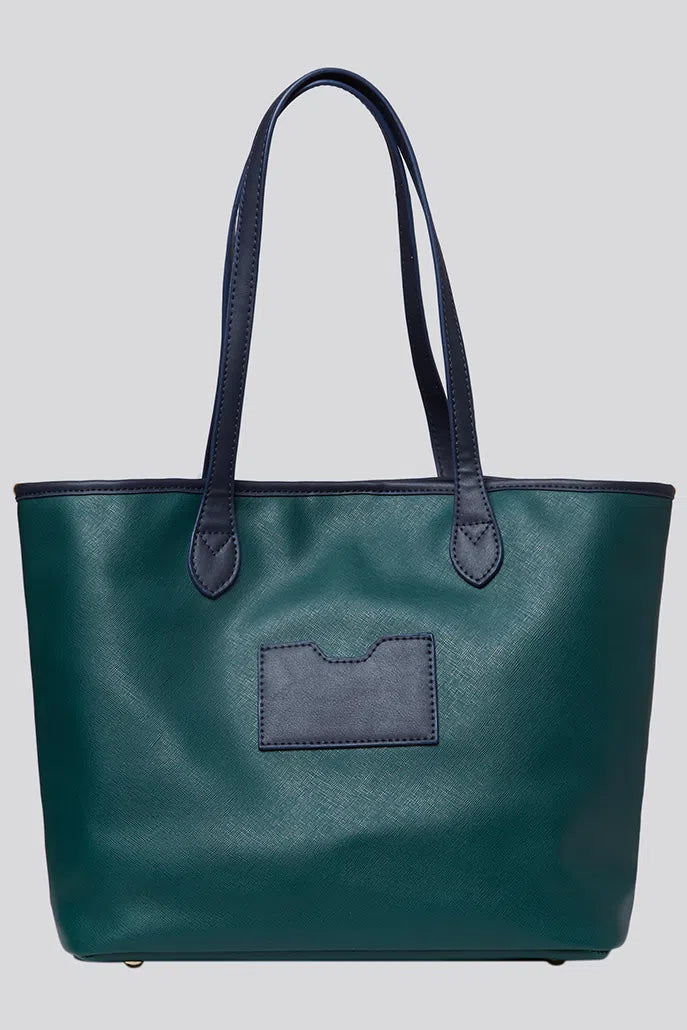 Amelia Contrast Strap Tote Bag  - Green - Detail 5