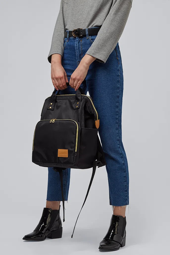Louche Lexi Framed Backpack - Black - Styled