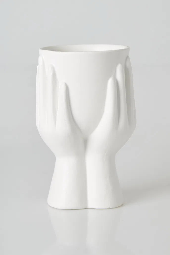 Hand Planter White - Styled