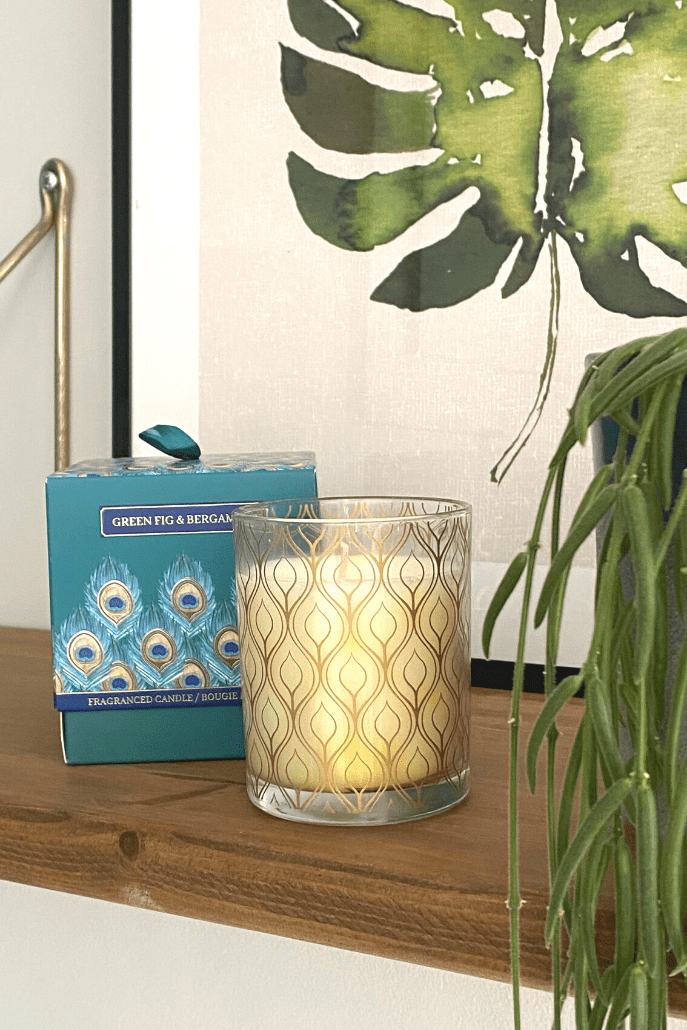 Fig And Bergamot Peacock Design  Candle - Styled