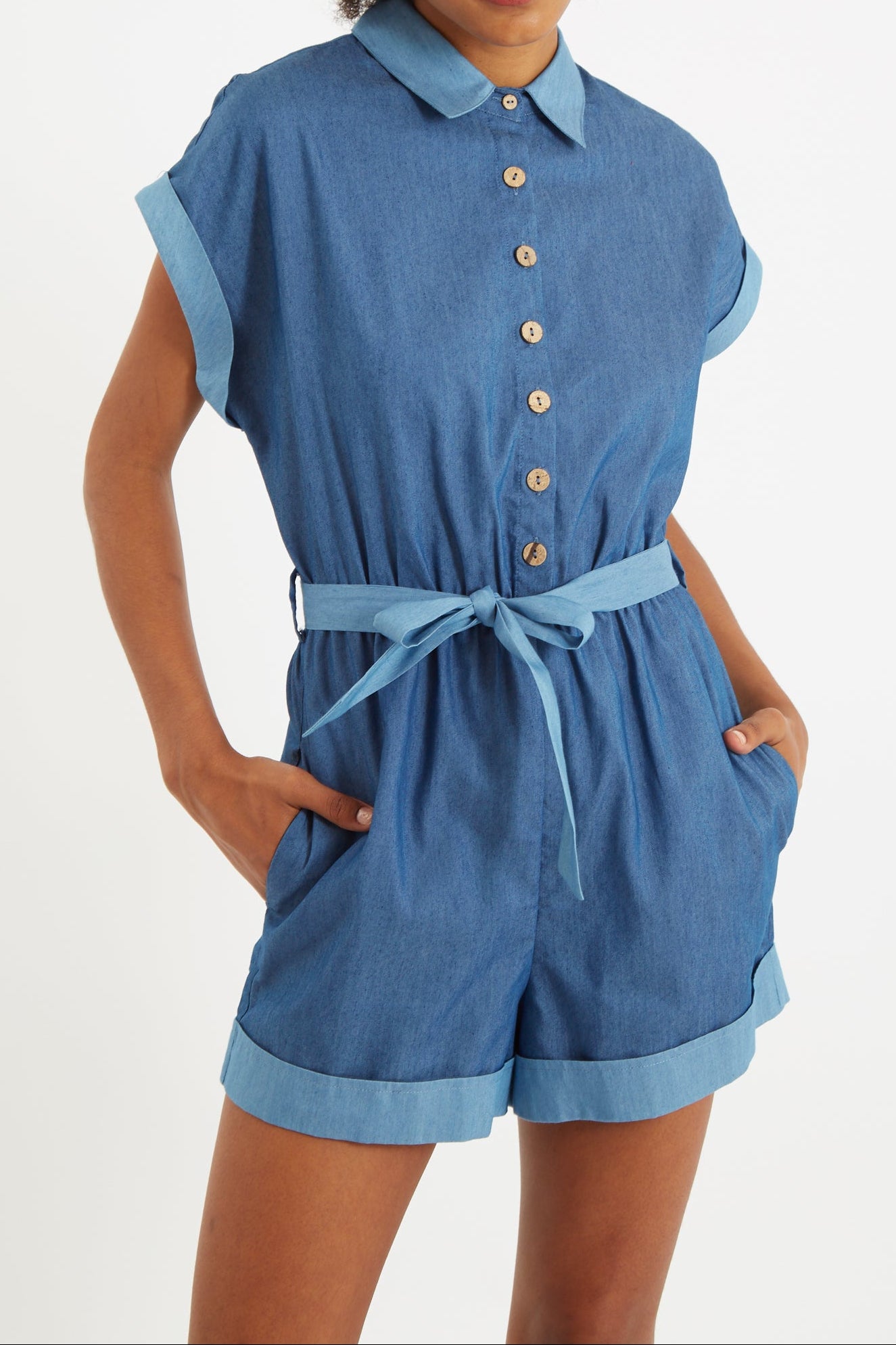 Addie Double Denim Playsuit