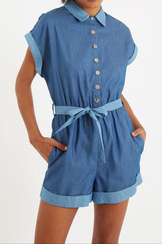 Addie Double Denim Playsuit