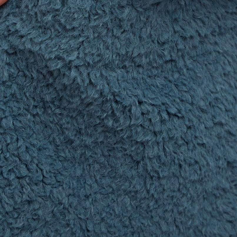 Aldora Borg Coat - Teal - Fabric & Print Detail