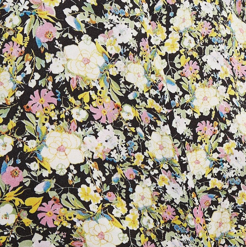 Louche Arwen Petal Parade Print V Back Midi Dress - Fabric & Print Detail