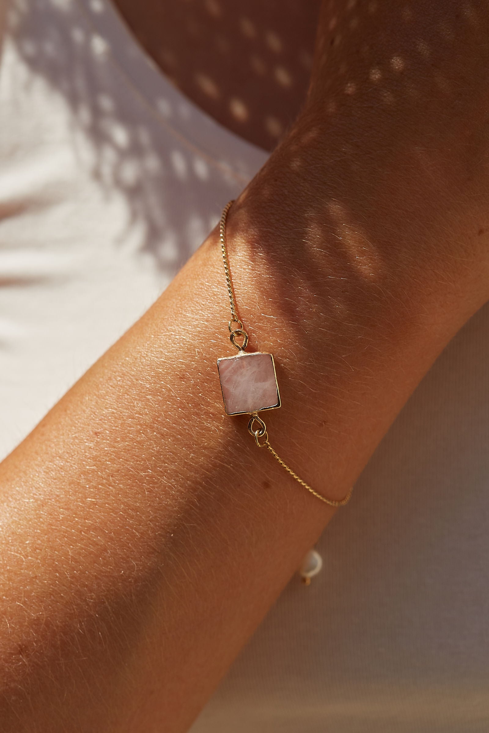 Louche Avondale Gemstone Bracelet in Pink - Styled