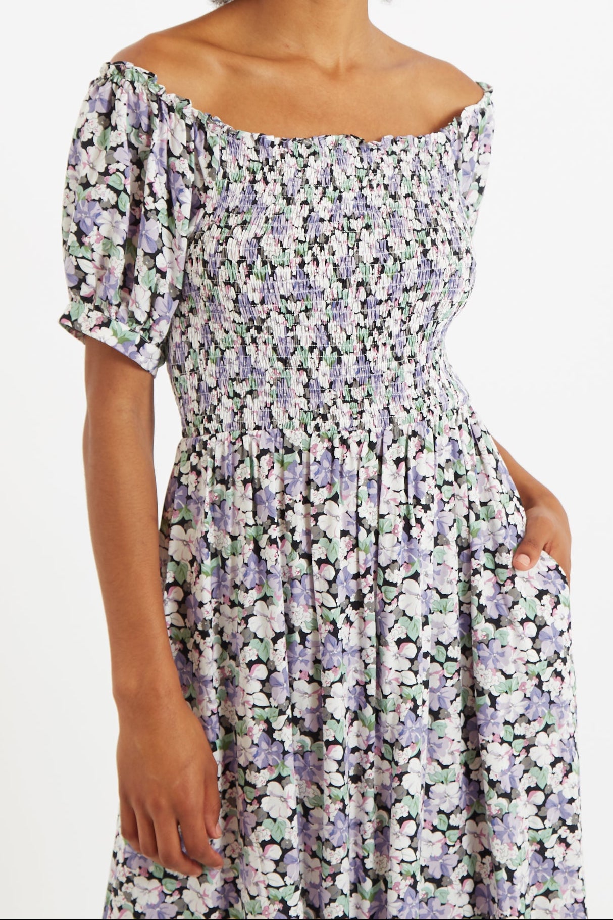Babette Liseron Shirred Bodice Midi Dress - Detail 1