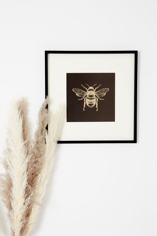 Bee Framed Wall Art Black